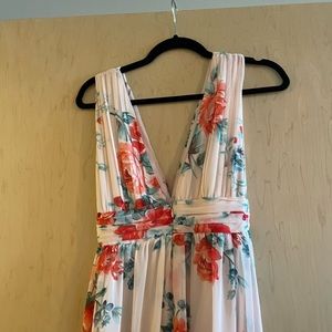 Lulus | Dresses | Lulus Garden Meandering Blush Floral Print Maxi Dress ...